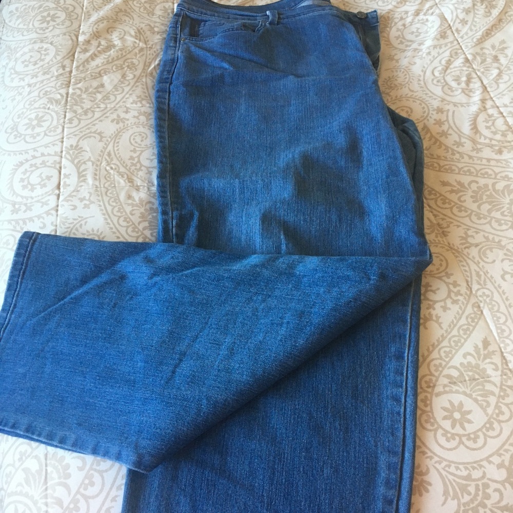 Denim straight leg jeans
